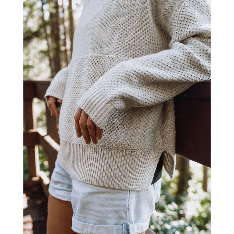 Cove 2.0 Bio-Baumwolle Strickpullover – Cremewei