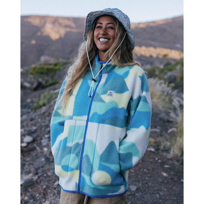 Fairbanks Recyceltes Sherpa-Fleece – Vista Patchwork Aqua