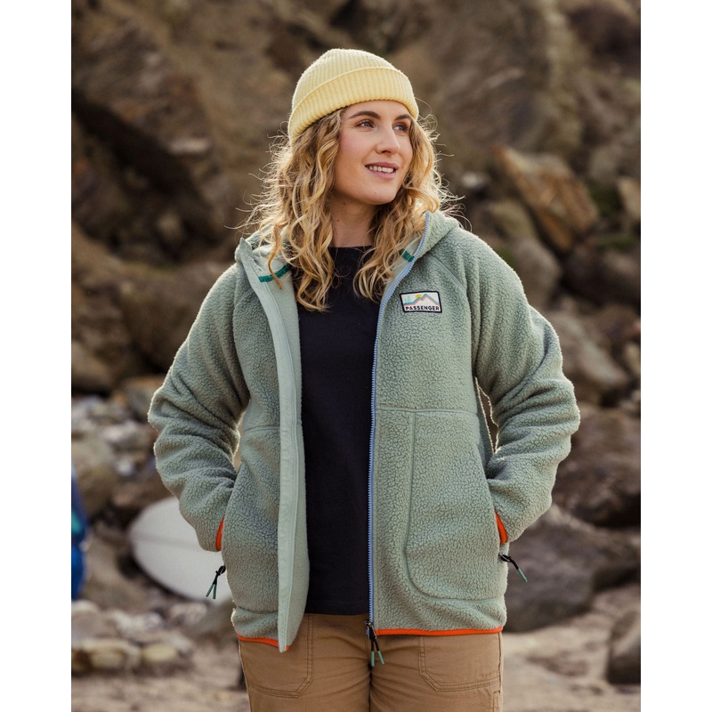 Nordkste Full Zip Recyceltes Sherpa Fleece – Tief Pflaume