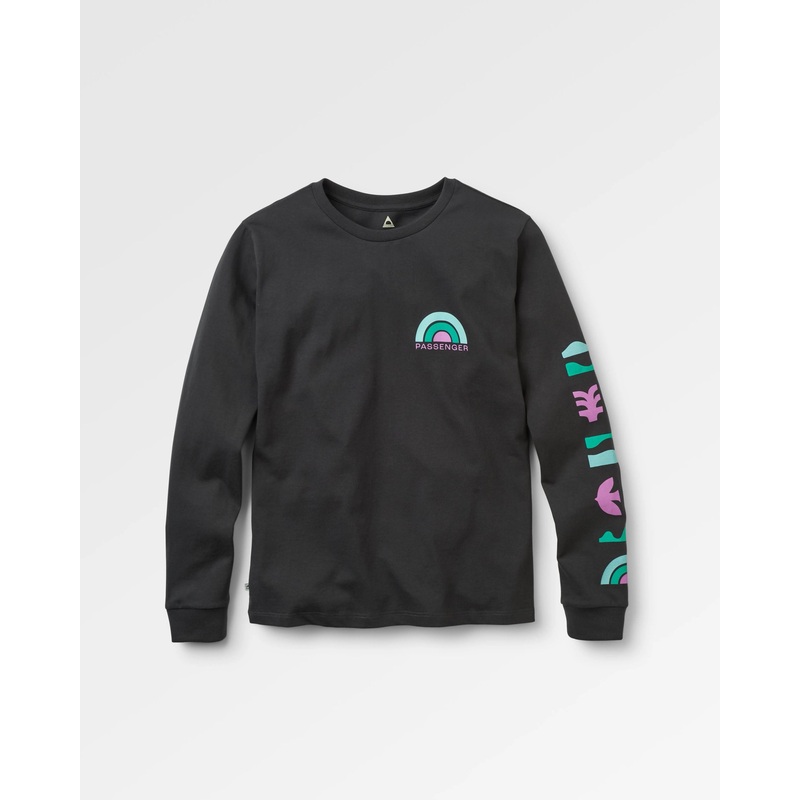 Papercut Recyceltes Baumwoll-Langarmshirt – Schwarz