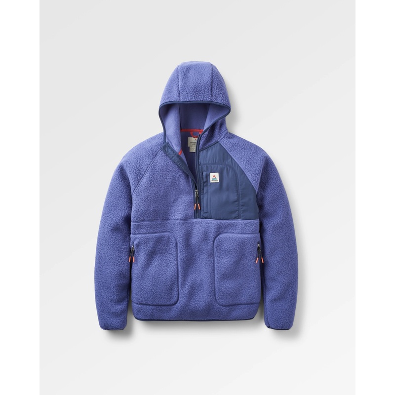 Ventura 1/2 Reiverschluss Recyceltes Sherpa-Fleece – Purpur Indigo