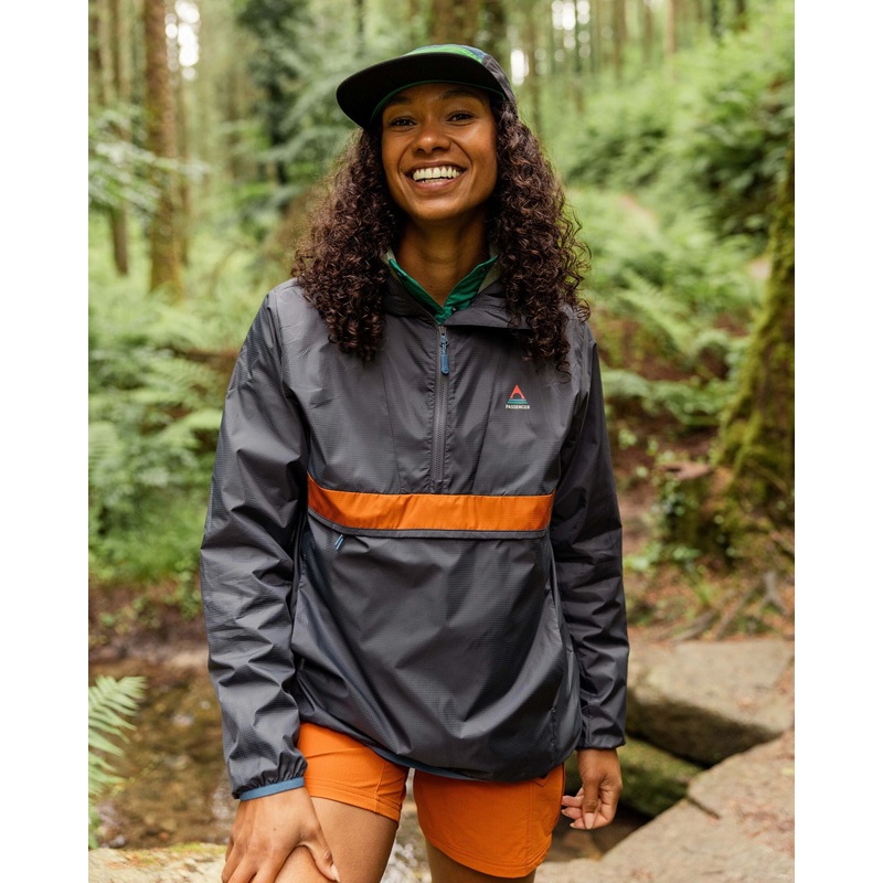 Viento Recycelte Windjacke Anorak – Holzkohle