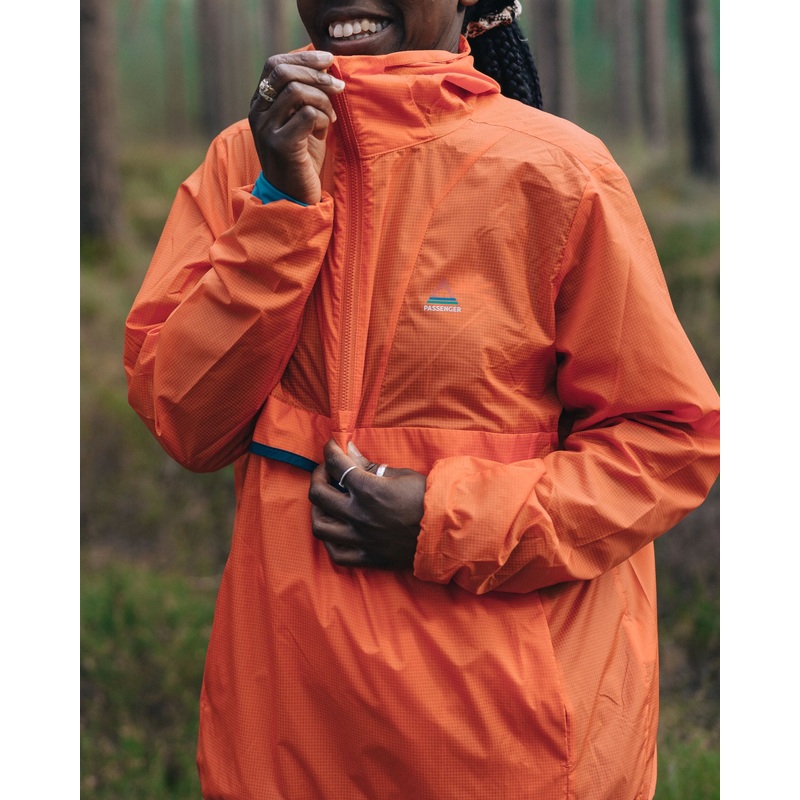 Viento Recycelte Windjacke Anorak – Orange Glut