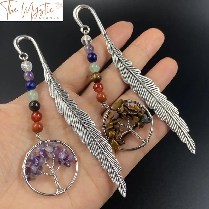 7 Chakra Crystal Feather Bookmark