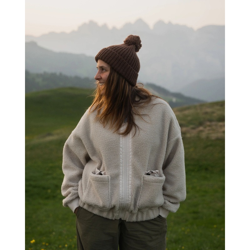 Lucia Recyceltes Sherpa-Fleece – Tief Pflaume