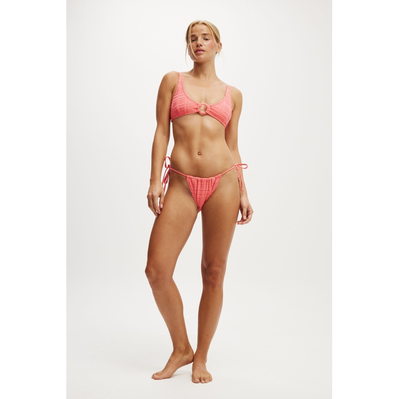 Thin Strap Gathered Brazilian Bikini Bottom