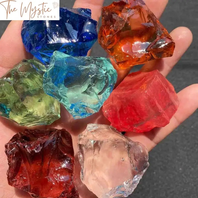 7 Chakra Glazed Glass Crystal Stones