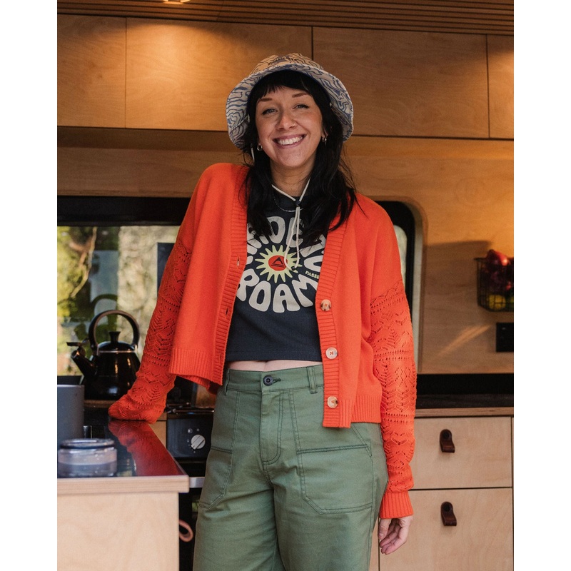 Grace Strickjacke – Orange Glut