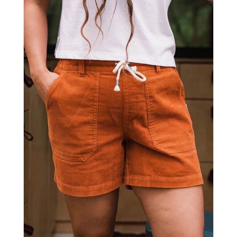 Avian Natrliche Cord-Shorts – Sonnenuntergang Orange