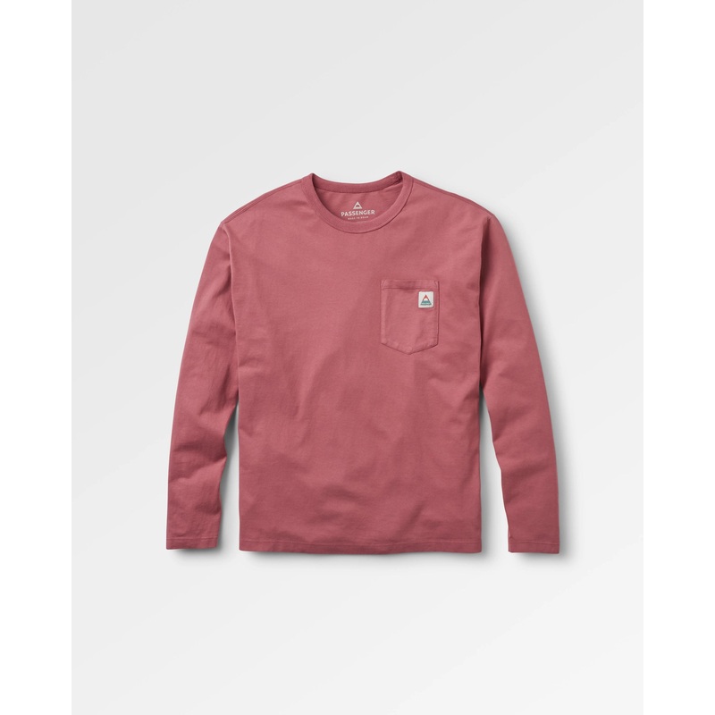 Heritage Recyceltes entspannte geschnittenes Langarmhirt – Mauvedmmerung