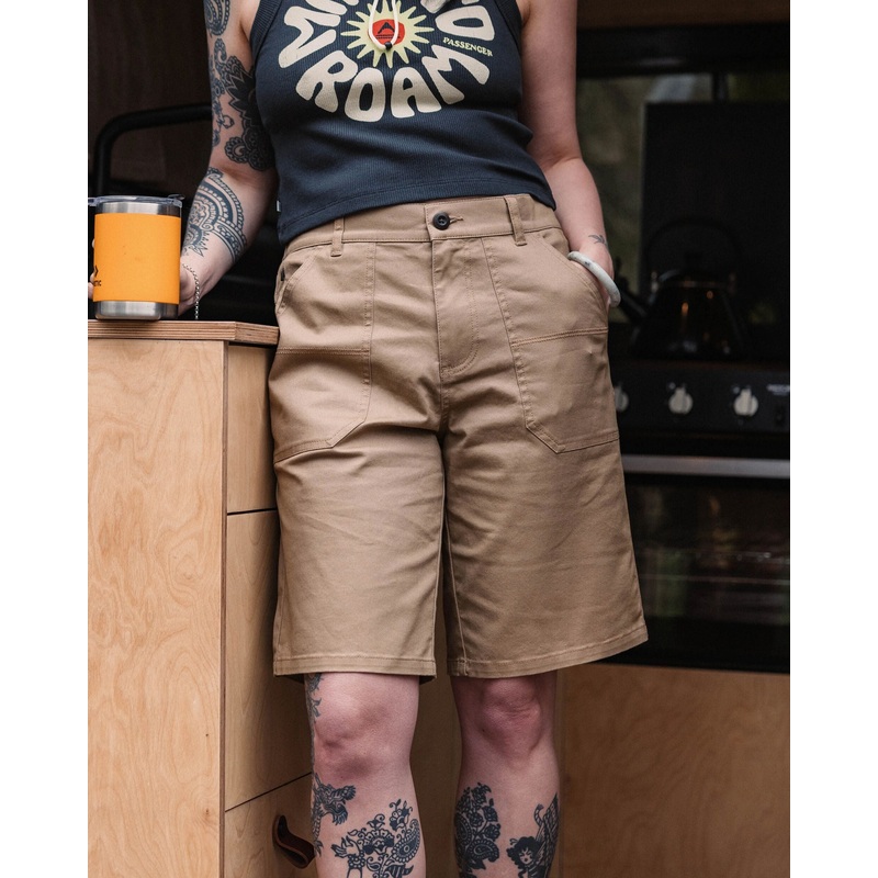 Lani Natrliche Twill Long-Shorts – Ulmenholz