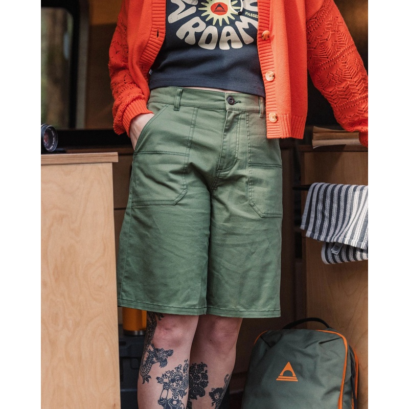 Lani Natrliche Twill Long-Shorts – Wildgrn