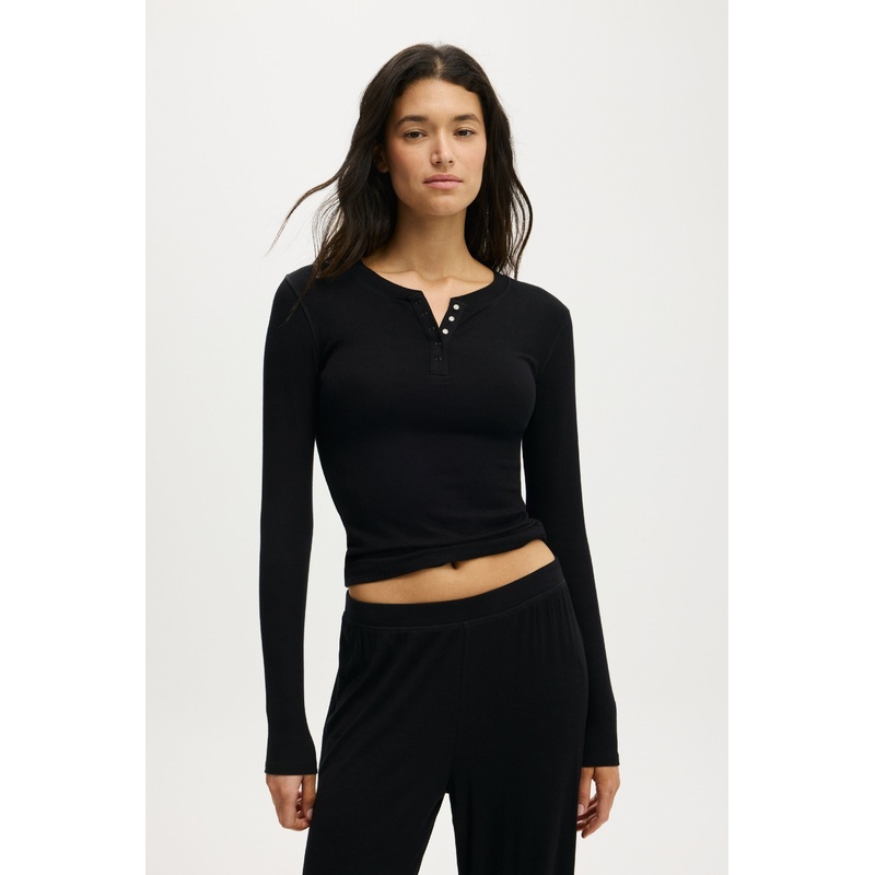 Airy Soft Henley Long Sleeve|3XS|2XS|XS|S|M|L|XL|2XL|3XL|4XL|5XL