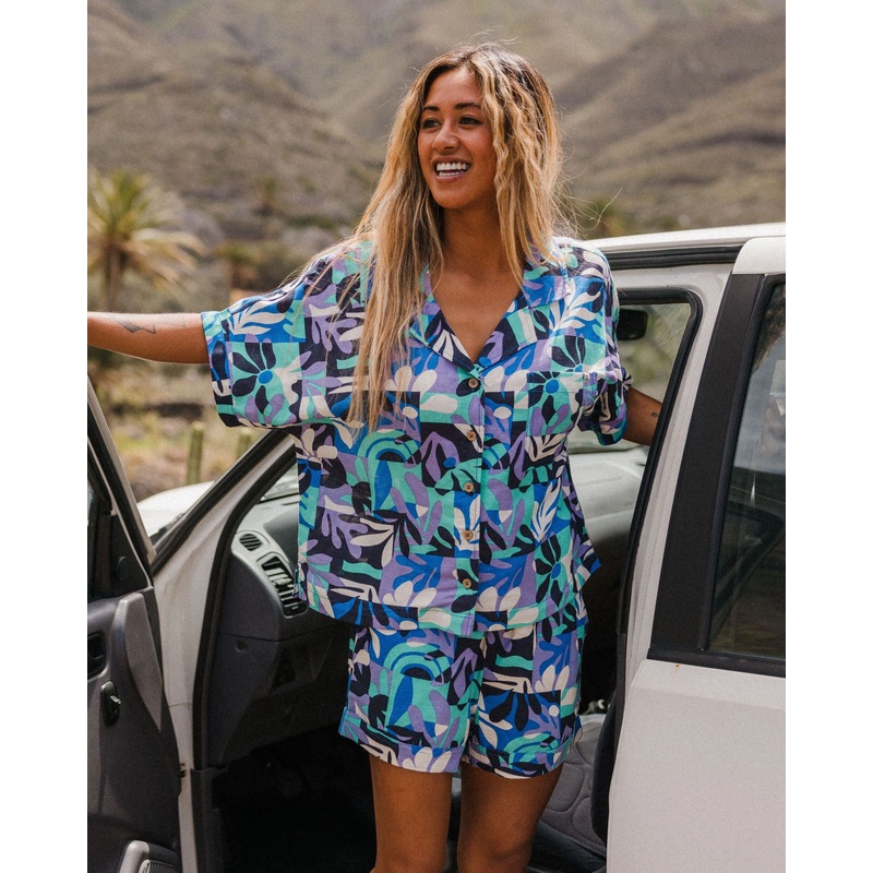 Arden Kurzarmhemd – Berglaub Lila