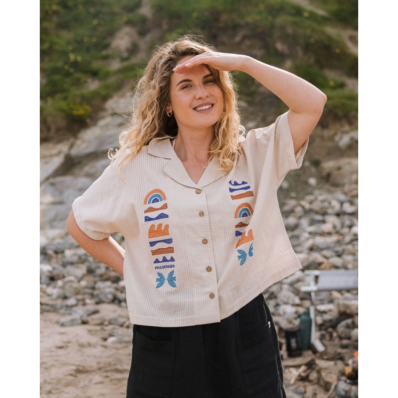 Arden Kurzarmshirt aus Bio-Baumwolle – Vintage-Wei