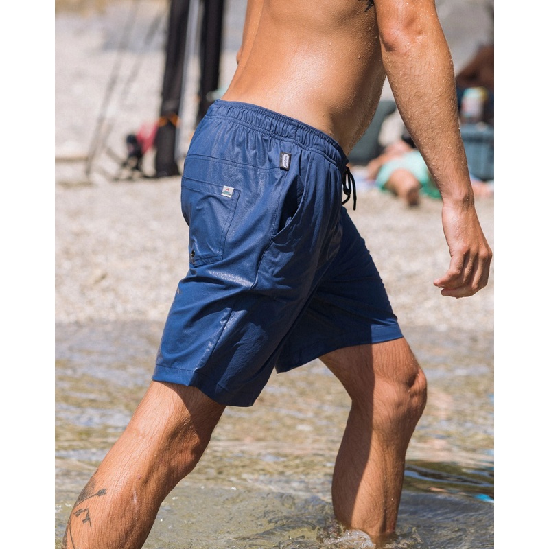 Drifter Geftterte Badehose – Dunkler Denim