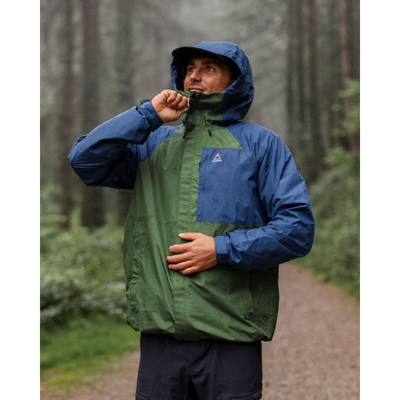 Trailscape Herren Recycelte Wasserabweisende Jacke – Dunkles Denim/Wildes Grn