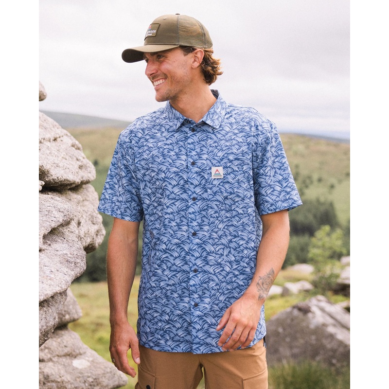 365 Recyceltes Aktives Shirt – Wellen Dunkles Denim