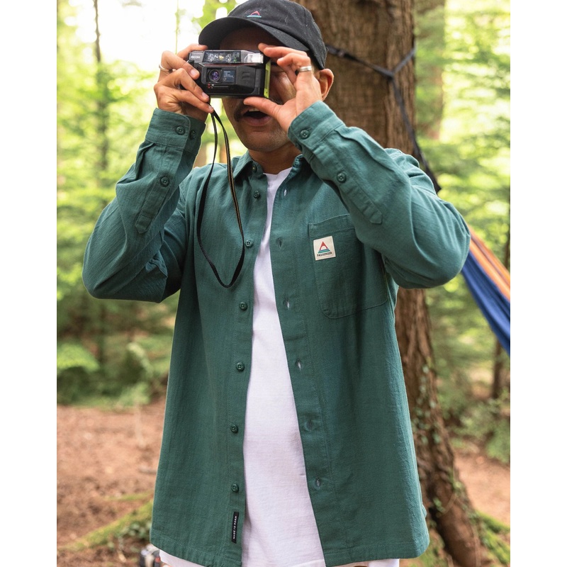 Arica Struktur Bio-Baumwollhemd – Tiefsee