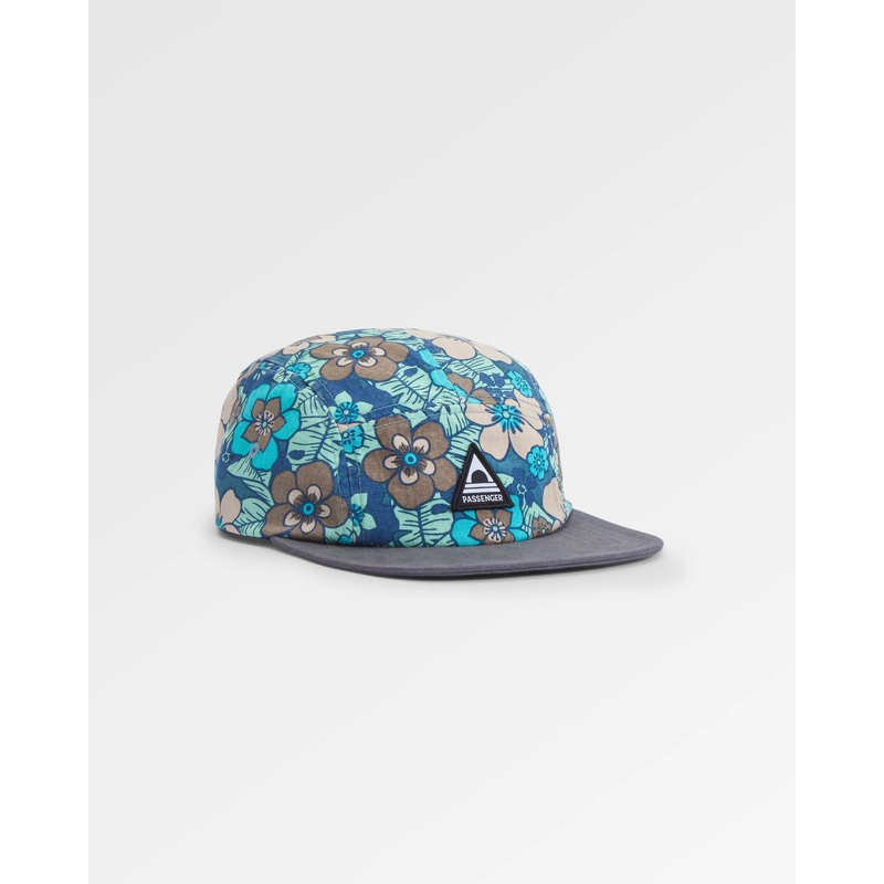 Coast Bio-Baumwoll 5 Panel Snapback Kappe – Vintage Blumiges Blau