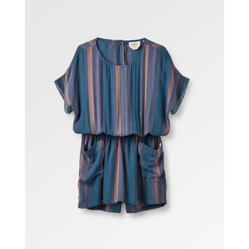 Clarity Kurzes Skort-Kleid – Dunkel Denim Multi Streifen