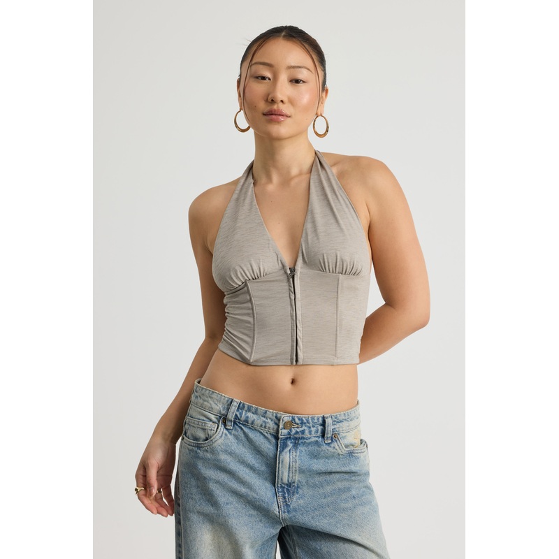 Zip Front Halter Top|3XS|2XS|XS|S|M|L|XL