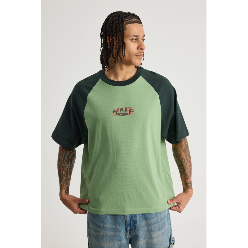 Half Half Boxy Raglan Tshirt|2XS|XS|S|M|L|XL