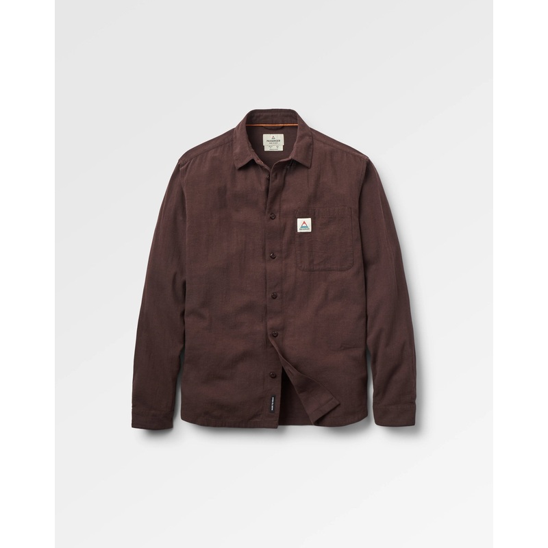 Arica Struktur Natrliches Baumwollhemd – Espresso