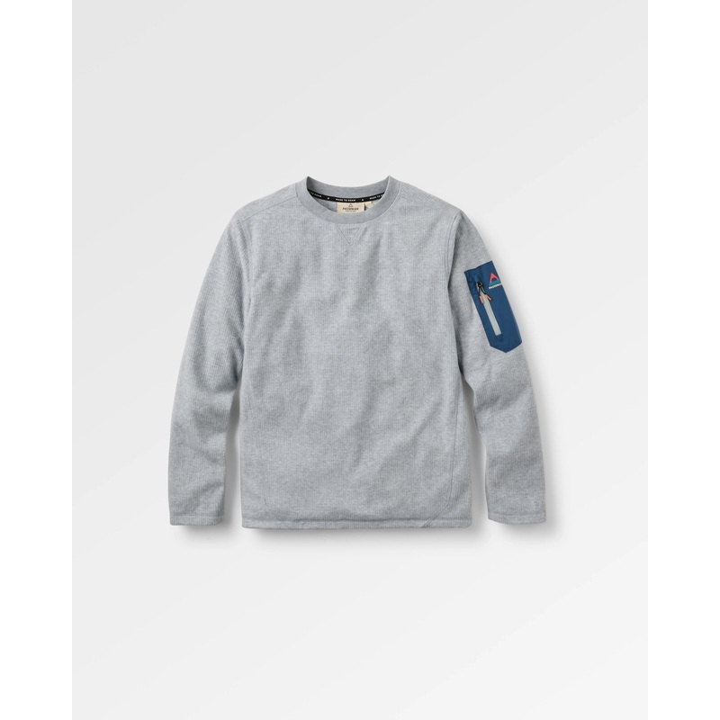 Forestscape Recycled Grid Fleece Crew – Grau Meliert