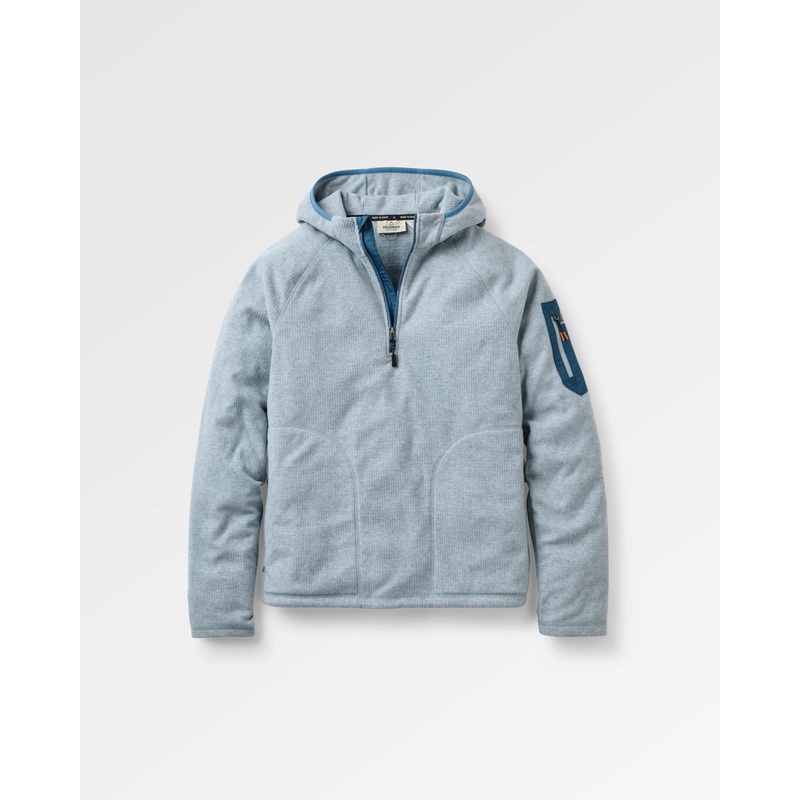 Forestscape Recycled Grid Fleece Hoodie – Grau Meliert