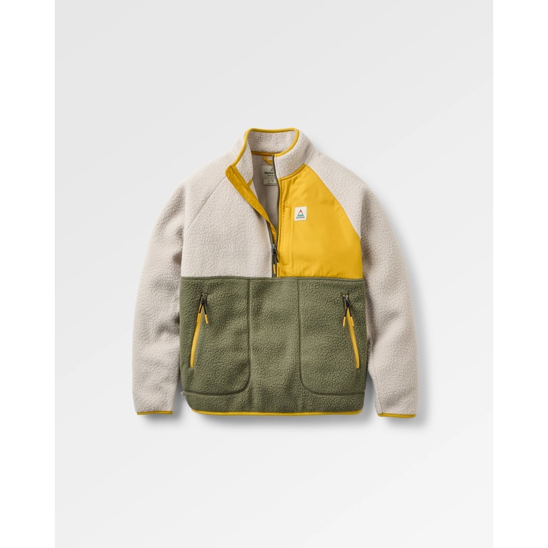 Home 2.0 1/2 Zip Recyceltes Sherpa Fleece – Vintage White/Dusty Olive