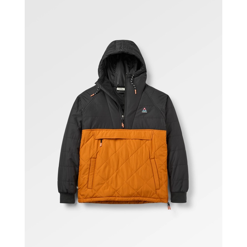 Oceanic Recycelte Isolierte Jacke mit 1/2 Reiverschluss – Schwarz/Retro Orange