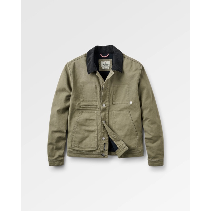 Vantage Bio-Baumwoll-Canvas-Jacke – Staubiges Oliv