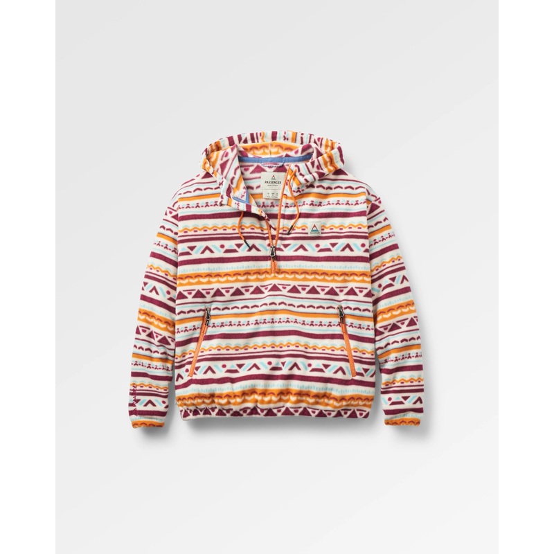 Ayla Micro Polartec Kapuzenfleece – Geo Tracks Birch