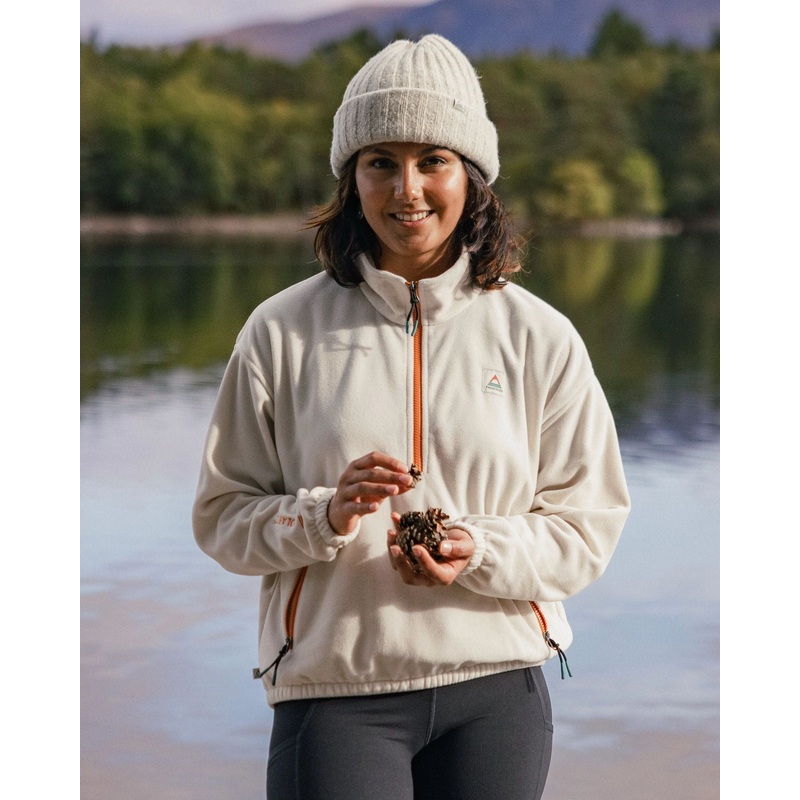 Ayla Recycled Micro Polartec Fleece – Vintage White