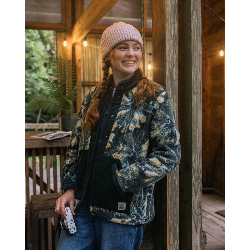 Clover 2.0 Recyceltes Sherpa-Fleece – Frost Dunkler Farn