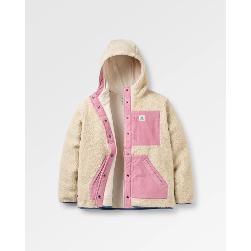 Clover Recycelter Sherpa Kapuzen-Fleece – Hafer