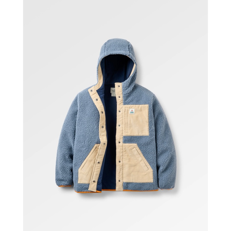 Clover Sherpa Kapuzen Fleece – Sturm Blau