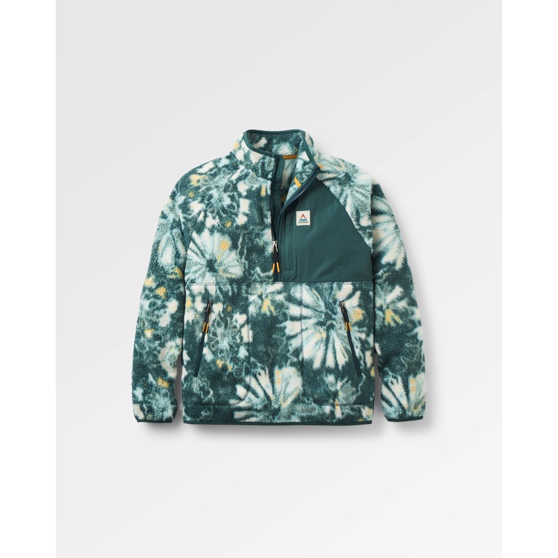 Home 2.0 Recyceltes Sherpa-Fleece mit 1/2 Reiverschluss – Frost Dunkler Farn