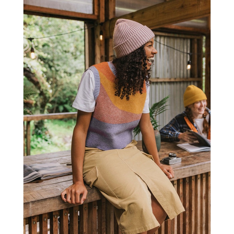 Lssiges recyceltes Strick-Top  Scenic Sunrise Orange