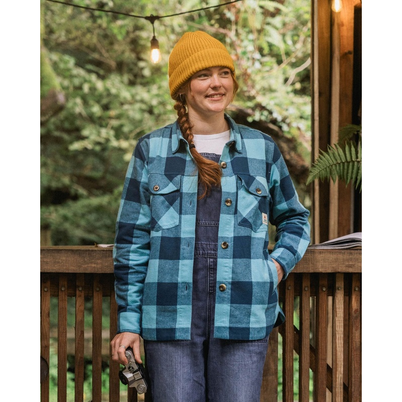 Stella Bio-Baumwoll Langarmshirt – Retro Blue Karriert