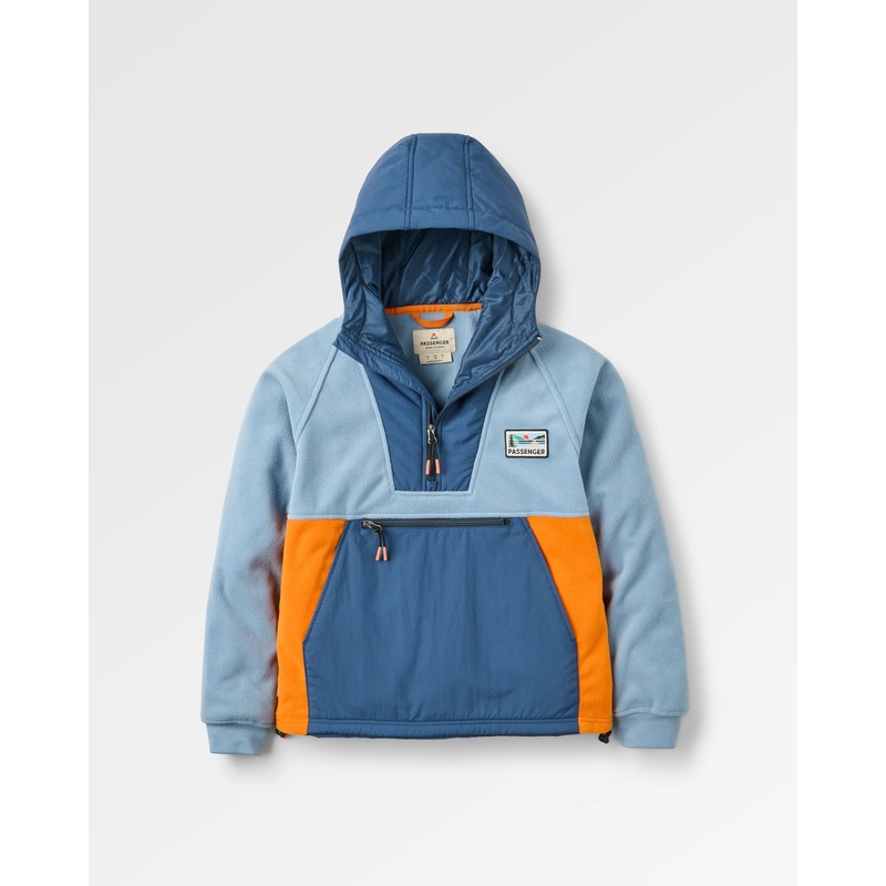 Alexander Recycled Kapuzen-Polar-Fleece – Faded Denim