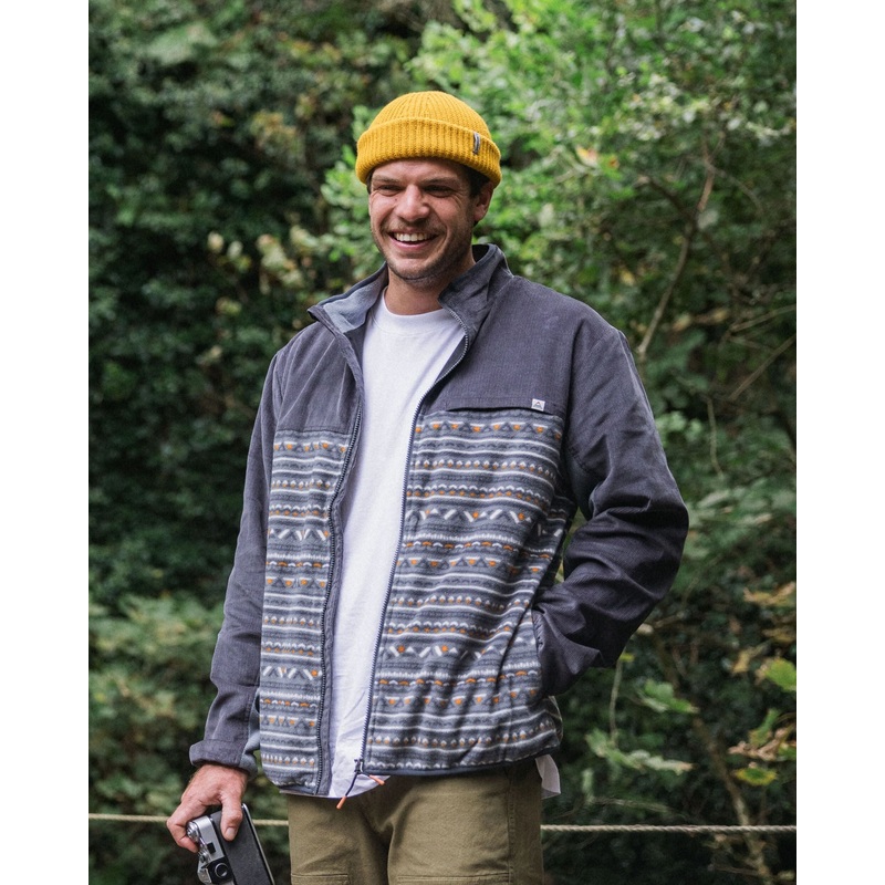 Somewhere Fleece aus recyceltem Material  Geo Tracks Anthrazit