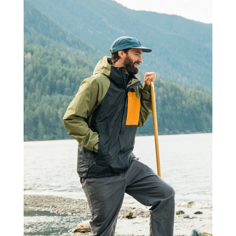 Trailscape Herren Recycelte Wasserdichte Jacke – Schwarz/Khaki