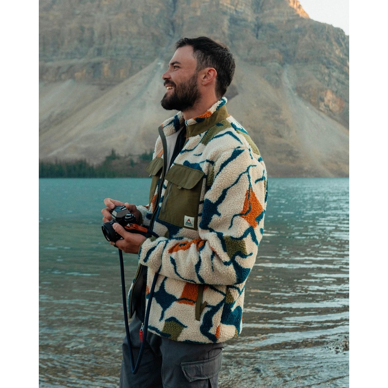 Valiant Tiefflor-Fleece – Abstrakte Pfade Kieselgrau