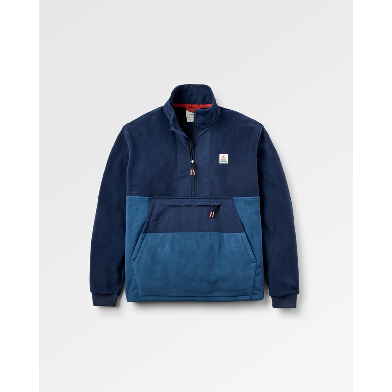 Woodland Hoodless 2.0 Recyceltes Polar Fleece mit 1/2 Reiverschluss – Rich Navy/Dark Denim