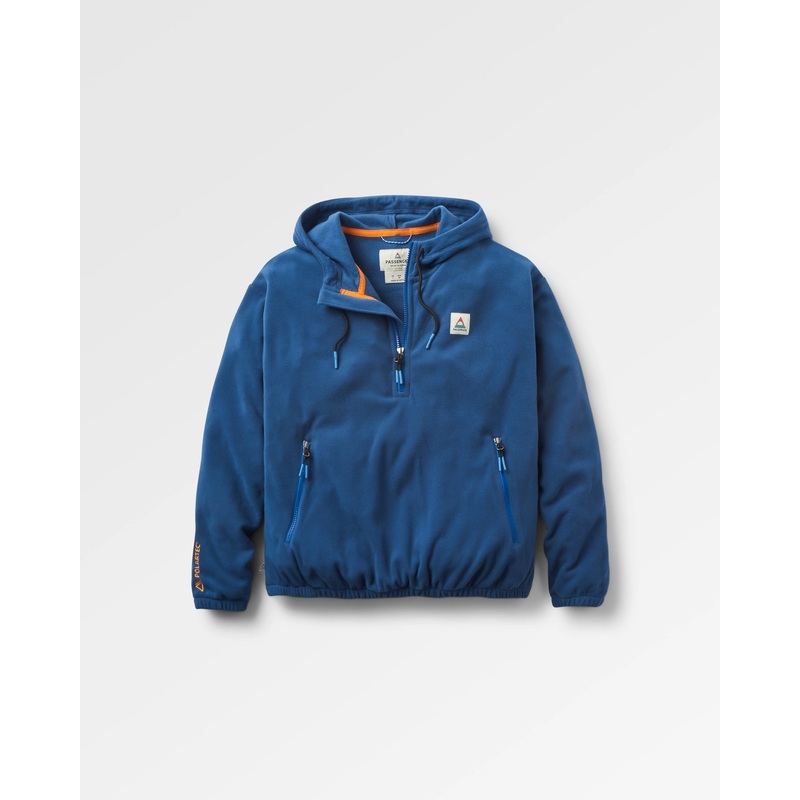 Ayla Micro Polartec Kapuzenfleece – Dunkles Denim