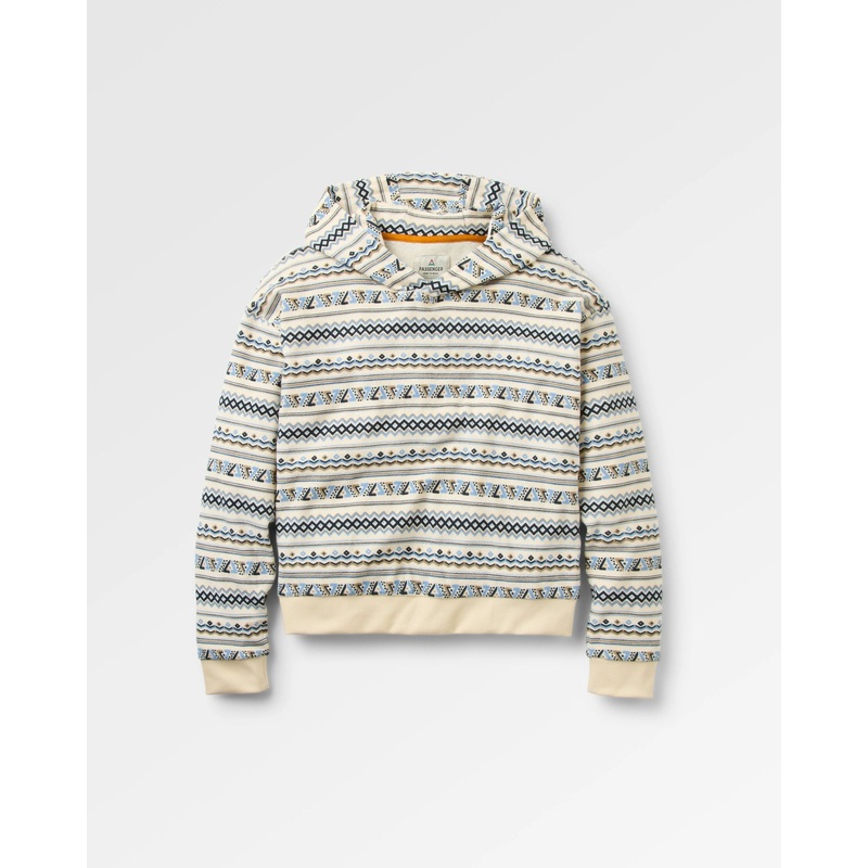 Groovy Frottee Hoodie – Geo Streifen Birke