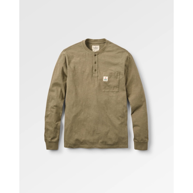 Headland Langarmshirt Slub Henley – Dusty Olive