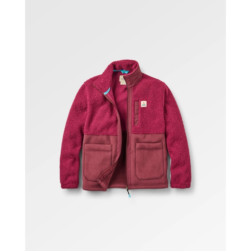 Oak Teddy Fleece mit langem Schnitt – Feige/Wildbeere